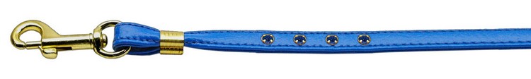 Color Crystal Leash Blue w/ Blue Stones Gold Hardware